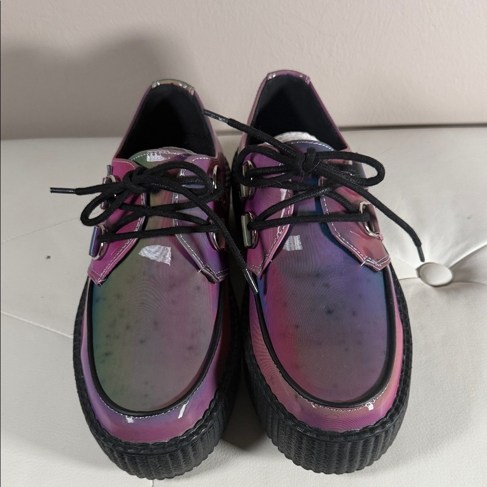 TUK Iridescent Pink and Purple Platform Shoes - Picture 10 of 12